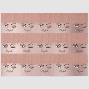Papier Mousseline Rose Pink Gold Eyelashes Déchets Nom de la Parties