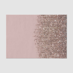 Papier Mousseline Rose Poudré Bronze Doré Paillettes Glamour Taupe