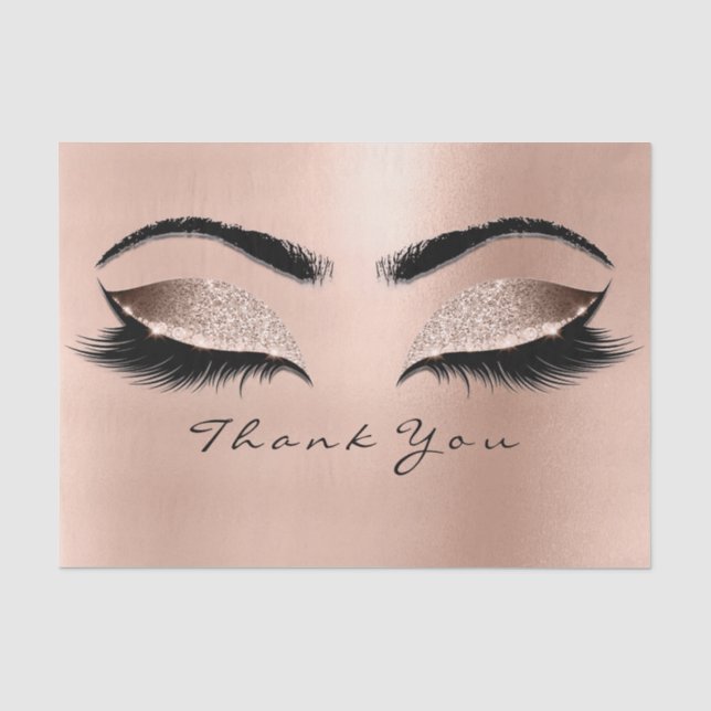 Papier Mousseline Rose Rose Gold Blush Parties scintillant Merci maq (Recto)
