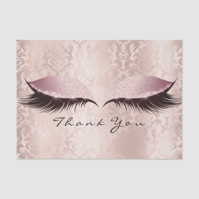 Papier Mousseline Rose Rose Gold Parties scintillant Remercier les c (Recto)