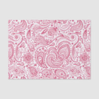 Rose sur blanc Floral Vintage Paisley Motif