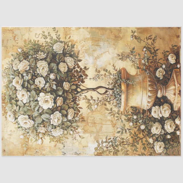 Papier Mousseline Rose Topiary (Recto)