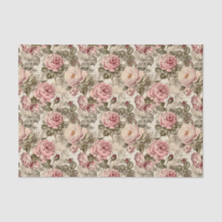 Papier Mousseline Rose victorien Ephémère Florale Découpage