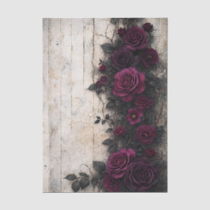 Papier Mousseline Roses de Bourgogne Grimpeuses Gothiques FE2R Décou