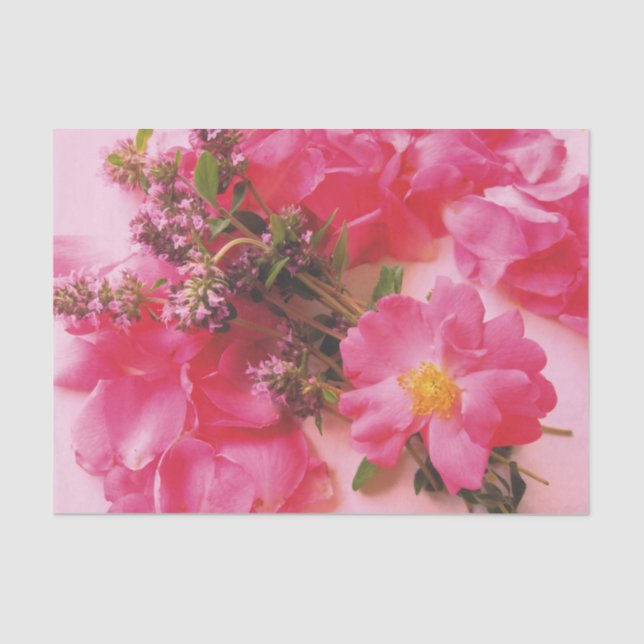 Papier Mousseline Roses en PAPIER WRAP Thyme-TISSUE (Recto)