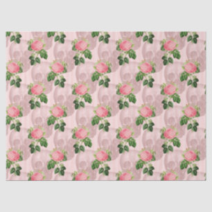 Papier Mousseline Roses et crânes sur la page Découpage rose