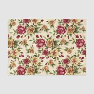 Papier Mousseline Roses jaunes et rouges heureuses et mignonnes