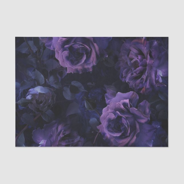 Papier Mousseline Roses mauve (Recto)