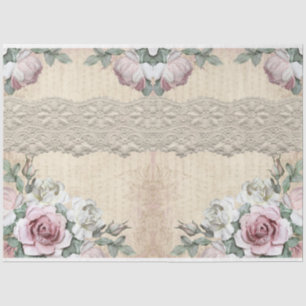Papier Mousseline Roses pour la conception de la série Decoupage 27
