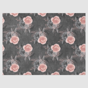 Papier Mousseline Roses roses bleues sur la page de découpage du cha