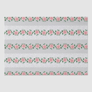 Papier Mousseline Roses roses et dentelle de mariage 