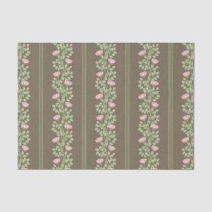 Papier Mousseline Roses roses et rayures roses sur Brown