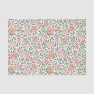 Papier Mousseline Roses Roses Parfaites Roses et Pêches Vintage