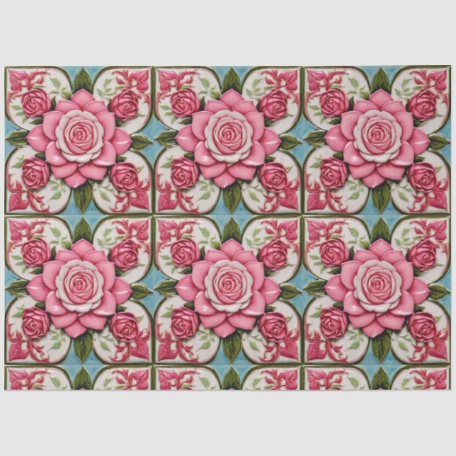 Papier Mousseline Roses roses populaires belle collection (Recto)