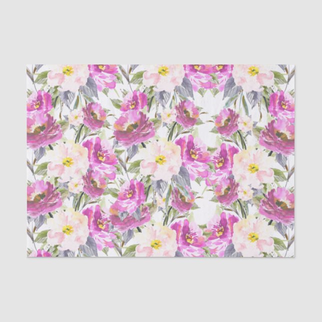 Papier Mousseline Roses roses roses florales (Recto)