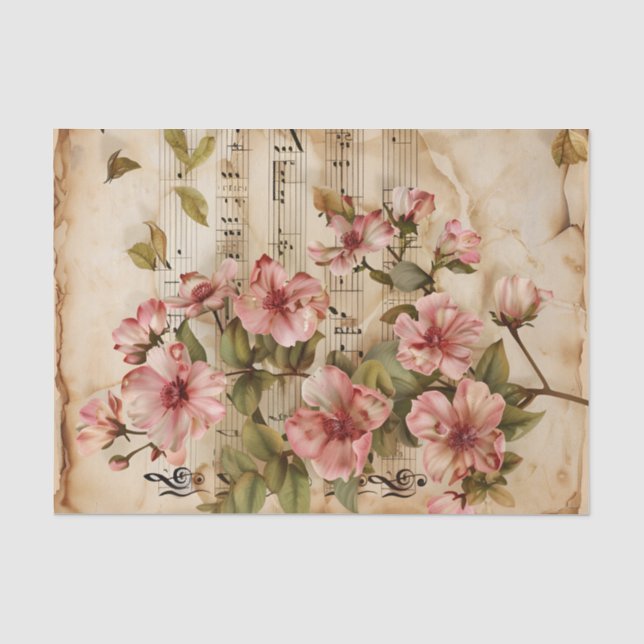 Papier Mousseline Roses roses roses sauvages feuille de musique de s (Recto)