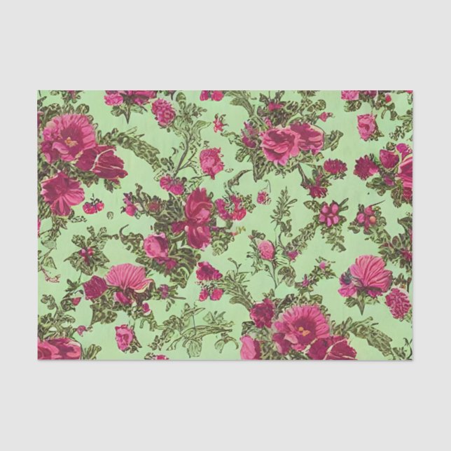 Papier Mousseline Roses roses victoriennes (Recto)