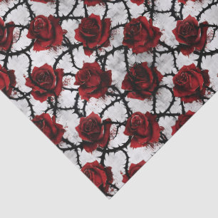 Papier Mousseline Roses Rouges Épineuses Gothiques Amour Sombre Anti