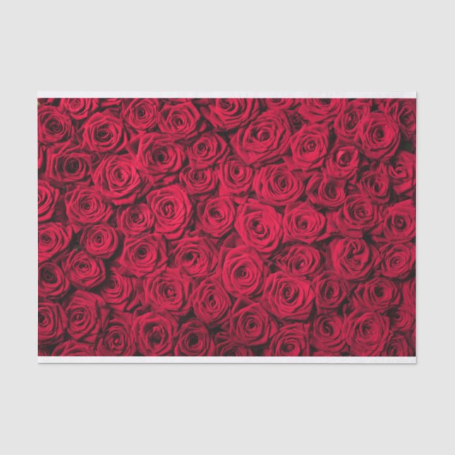 Papier Mousseline Roses rouges Valentine (Recto)
