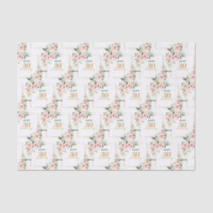 Papier Mousseline Roses rustiques rose rousse eucalyptus 30 ans