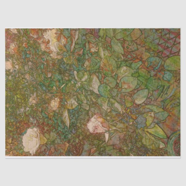 Papier Mousseline Roses Tissue Paper (Recto)