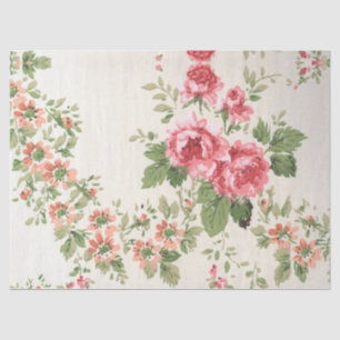 Papier Mousseline Roses victoriens vintages rétro Motif du milieu du
