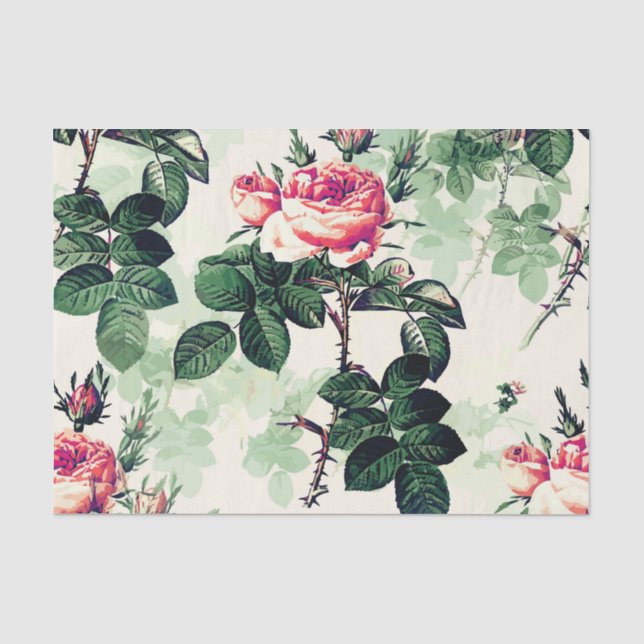 Papier Mousseline Roses vintages (Recto)