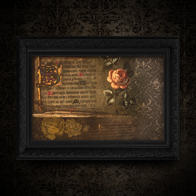 Papier Mousseline Roses vintages et découpage de texte ancien (Créateur téléchargé)