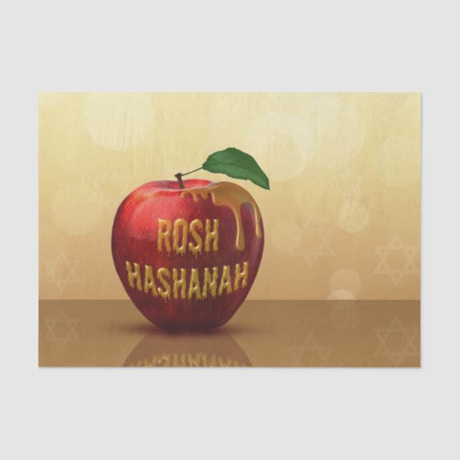 Papier Mousseline Rosh Hashanah Juif Nouvel An Honey Apple (Recto)