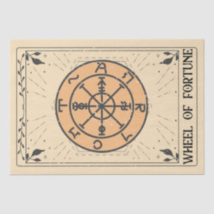 Papier Mousseline Roue de fortune tarot carte herbes feuilles
