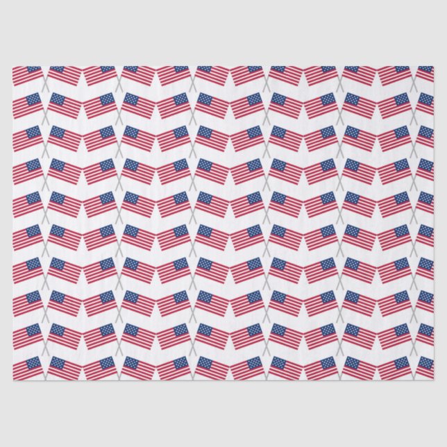 Papier Mousseline Rouge Blanc Bleu Américain drapeaux 4juillet (Recto)