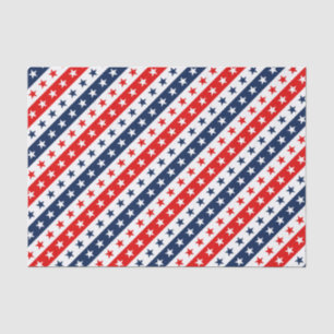 Papier Mousseline Rouge, Blanc & Bleu Patriotique USA Étoiles & Rayu
