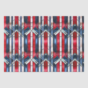 Papier Mousseline Rouge Blanc Bleu Patriotique Vitrail 4 Juillet