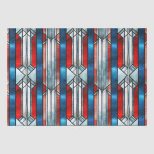 Papier Mousseline Rouge Blanc Bleu Patriotique Vitrail 4 Juillet