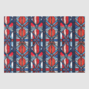 Papier Mousseline Rouge Blanc Bleu Patriotique Vitrail 4 Juillet