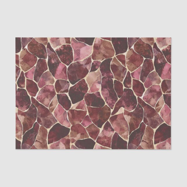 Papier Mousseline Rouge Bourgogne Chic Abstrait Baby Shower (Recto)
