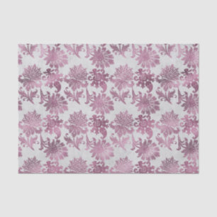 Papier Mousseline Rouge Bourgogne Fleur Argent