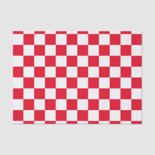 Papier Mousseline Rouge Checkered