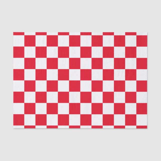 Papier Mousseline Rouge Checkered (Recto)