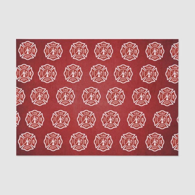 Papier Mousseline Rouge classique de motif de symbole de pompier (Recto)