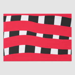 Papier Mousseline Rouge croix noire damier simple homme garçon cadea