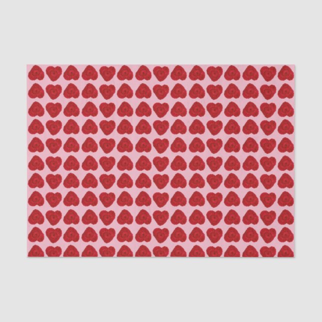 Papier Mousseline Rouge de crochet de coeur de fil + Rose (Recto)