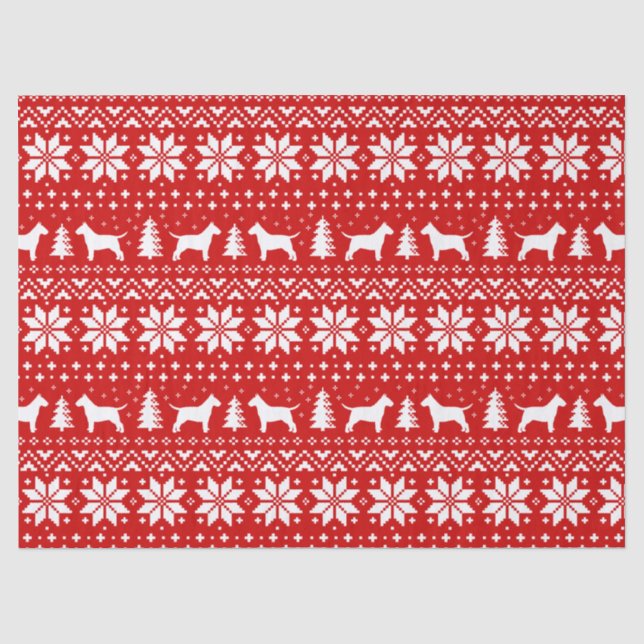 Papier Mousseline Rouge de motif de Noël de silhouettes de (Recto)