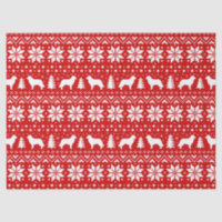 Rouge de motif de Noël de silhouettes de