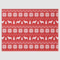 Rouge de motif de Noël de silhouettes de Spinone