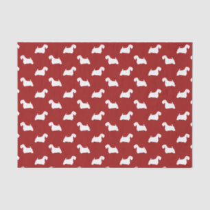 Papier Mousseline Rouge de motif de silhouettes de Sealyham Terrier