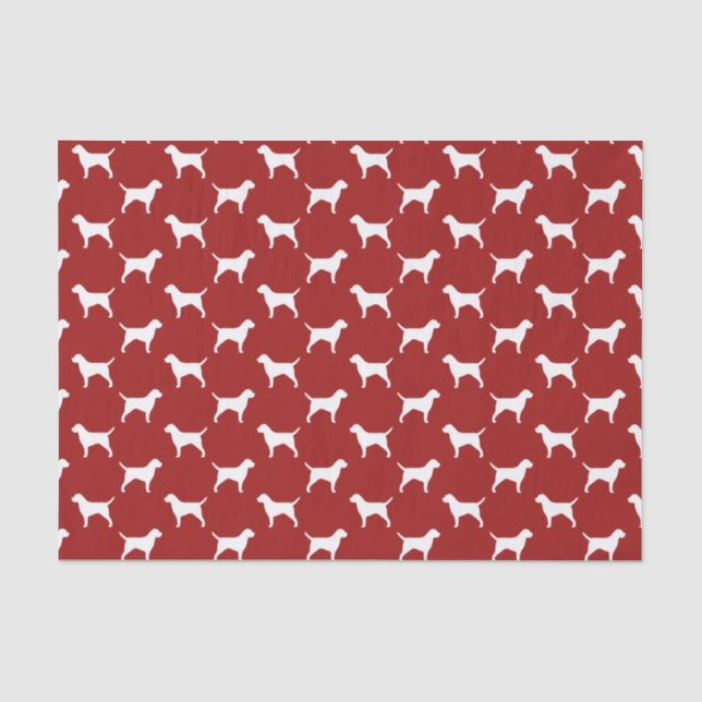 Papier Mousseline Rouge de motif de silhouettes de Terrier de (Recto)