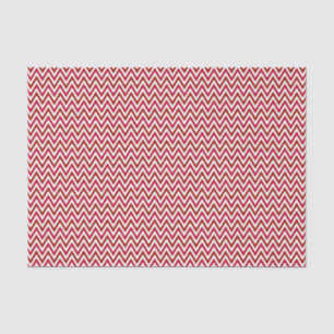 Papier Mousseline Rouge et blanc Chevron ZigZag