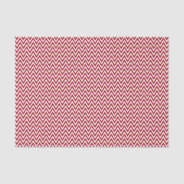Papier Mousseline Rouge et blanc Chevron ZigZag (Recto)