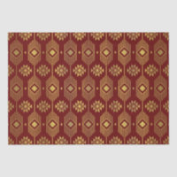 Rouge et or ethnique ikat motif géométrique